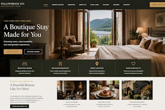 design squarespace boutique hotel website inn website guest house lodge website