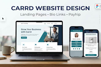 design carrd website, carrd landing page, carrd co payhip carrd bio link website