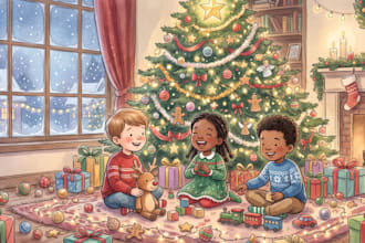 create children storybook illustration and draw watercolor illustration