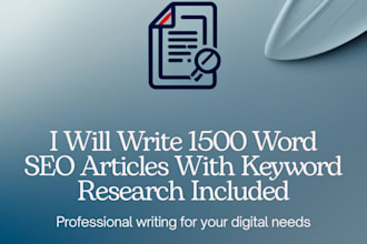write 1500 word SEO articles with keyword research included