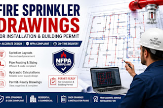 design nfpa fire sprinkler drawings and permit documents of california