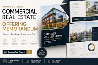 design commercial real estate offering memorandum property brochure