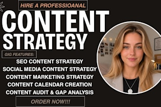 create an SEO content strategy, content plan and 30day content calendar