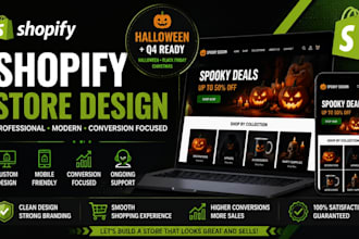 design shopify store redesign for ecommerce brands and halloween seasonal sales