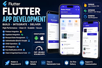 develop a complete flutter mobile app with firebase