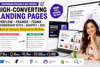 webflow landing page figma framer membership site SEO pod figma shopify