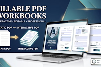 create a fillable PDF workbook, worksheet, interactive forms, coaching workbook