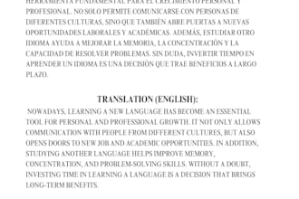 english to spanish translation