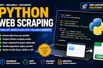 develop python web scraping bot scrape data scraper, automation, API integration
