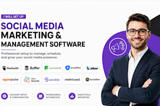 setup social media management and marketing software hootsuite buffer metricool