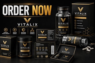 design supplement, peptide logo, peptide product label design, peptide banner