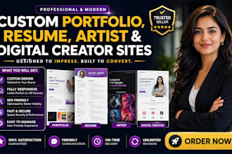 design custom portfolio, resume, artist, and digital creator sites