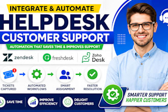 integrate zendesk freshdesk zoho desk helpdesk customer support automation