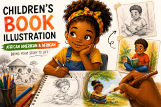 create african american and african children book illustrations