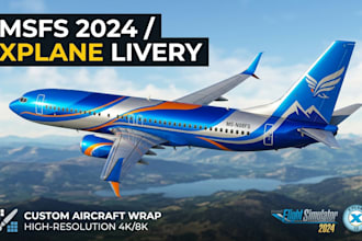 design custom aircraft livery for msfs 2024 msfs xplane airplane wrap