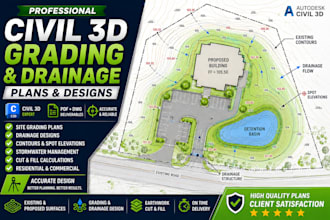 design civil 3d grading plans and drainage designs