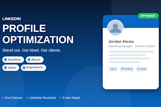 optimize your linkedin profile for SEO and resume, and help with the outreach