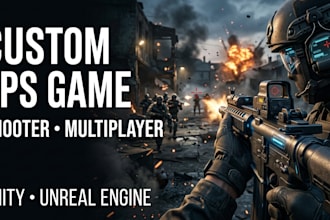 develop custom fps shooting, shooter game, multiplayer game in unity unreal game