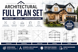 draw architectural full set construction drawings and permit plans in georgia