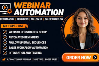 set up webinar automation registration reminders follow up sales workflow