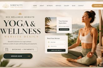 design wix yoga retreat website yoga wellness website with bookings and payments