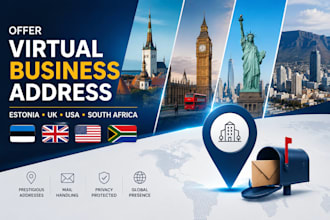 offer estonia, UK, USA and south africa virtual business address