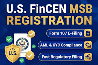 do US msb registration with fincen, aml compliance policy, and form 107