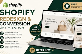 redesign shopify store, website and product pages for conversions and basic cro