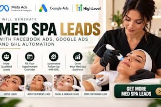 run facebook ads, google ads and ghl automation to generate med spa leads
