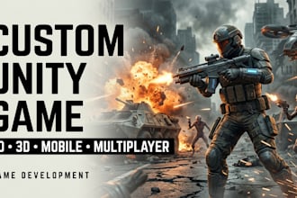 develop custom unity 2d 3d game, mobile, PC game, unreal engine and game weapons