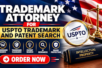 be your trademark attorney for uspto  trademark and patent search