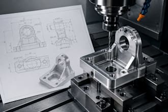 design cnc machined parts with precise manufacturing drawings step and cad