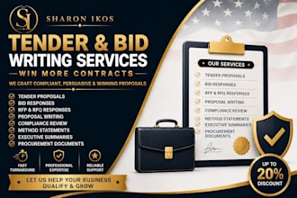 write professional tender proposals bid responses, rfps and procurement document