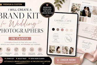 create a brand kit for wedding photographers in canva