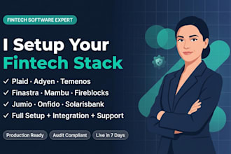 setup your fintech software plaid adyen temenos finastra mambo fireblocks jumio