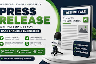 write press releases for business announcements product launches for saas brands