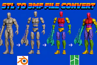 split and color 3d model convert stl to 3mf for 3d bambu lab multicolor printing