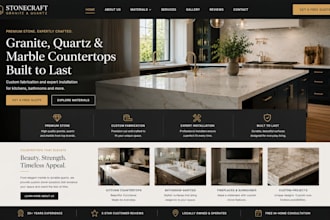 design squarespace granite quartz countertop website marble installer fabricator