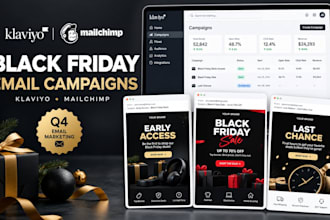 create black friday christmas email campaigns in klaviyo mailchimp