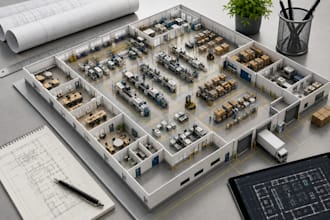 design production facility floor plans and industrial cad layouts