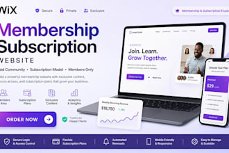 design wix membership subscription websit paid community subscription model site