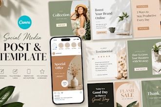 design a professional canva social media post and template