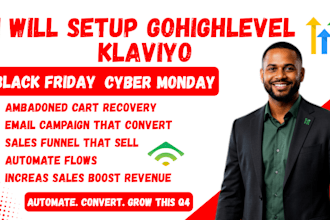 setup gohighlevel klaviyo black friday cyber monday sales funnel campaign