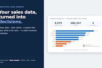 do data analysis and create an executive report with actionable insights