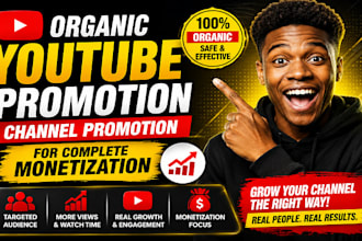do organic yotube video promotion channel promotion for complete monetization