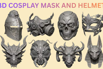 sculpt 3d mask 3d helmet cosplay mask and stl file for 3d printing