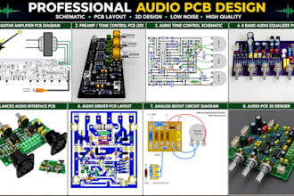 design low noise audio pcb guitar pedal amplifier preamp, analog audio circuit