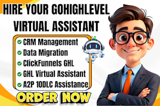 gohighlevel virtual assistant data migration ghl a2p 10dlc click funnels ghl VA