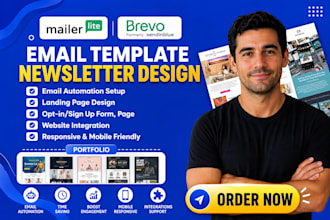do email template, newsletter, automation, campaign, landing page on mailerlite