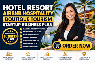 write hotel resort airbnb hospitality boutique tourism startup business plan